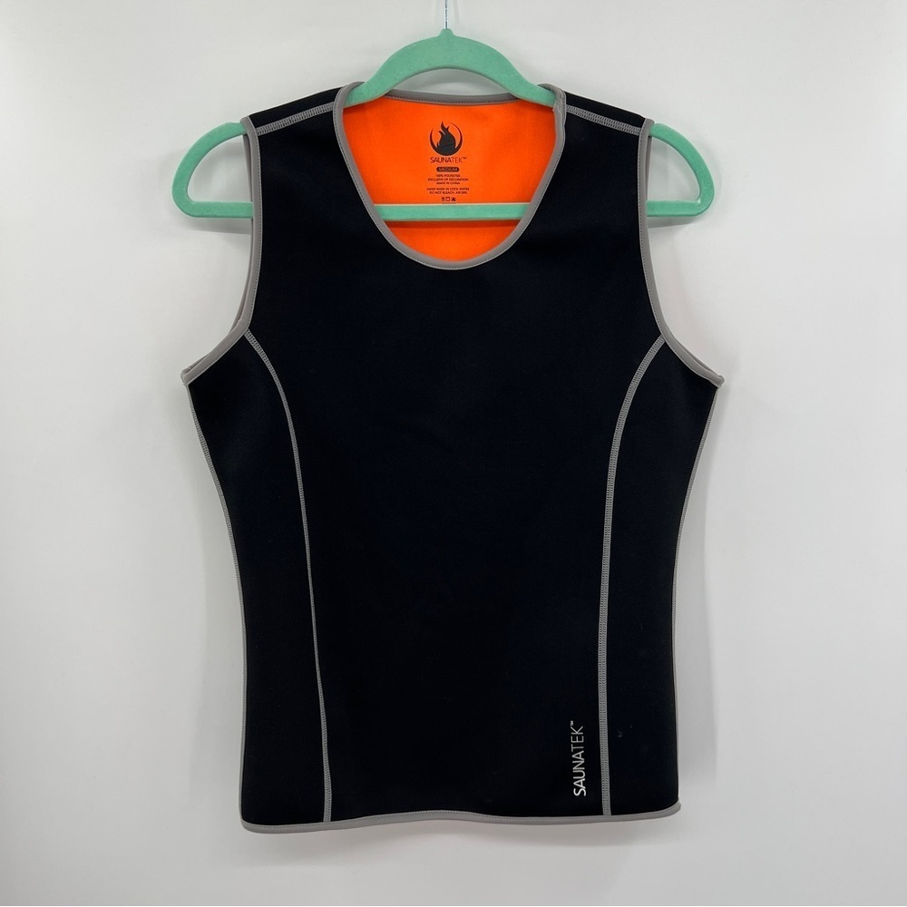 SaunaTek Neoprene ScoopNeck Sleeveless Paneled Stretch Durable Workout Tank